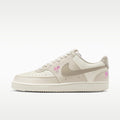 Nike Court Vision Low SE "Stitched Floral" Women's Shoes - Sail/Light Orewood Brown/Cream II