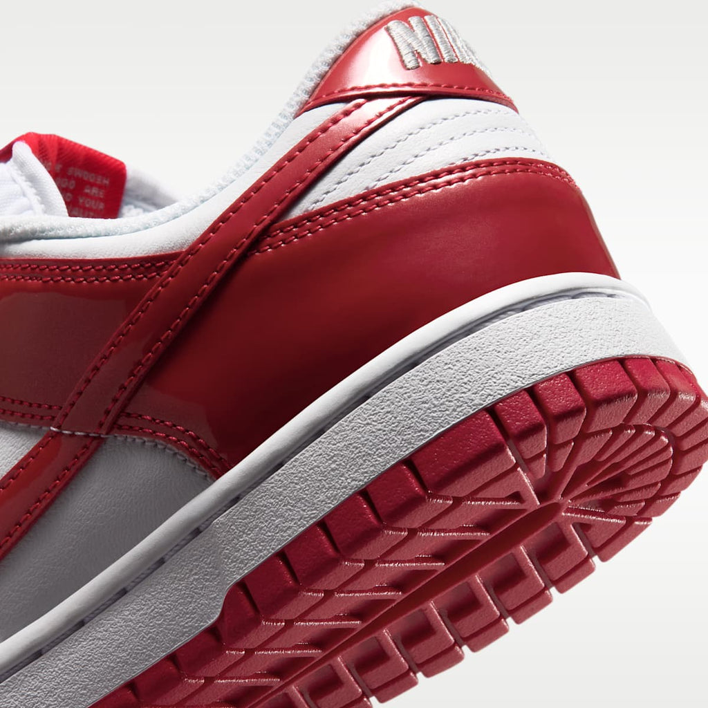 Nike Dunk Low SE "Gloss" Women's Shoes - White/White/Metallic Silver/University Red