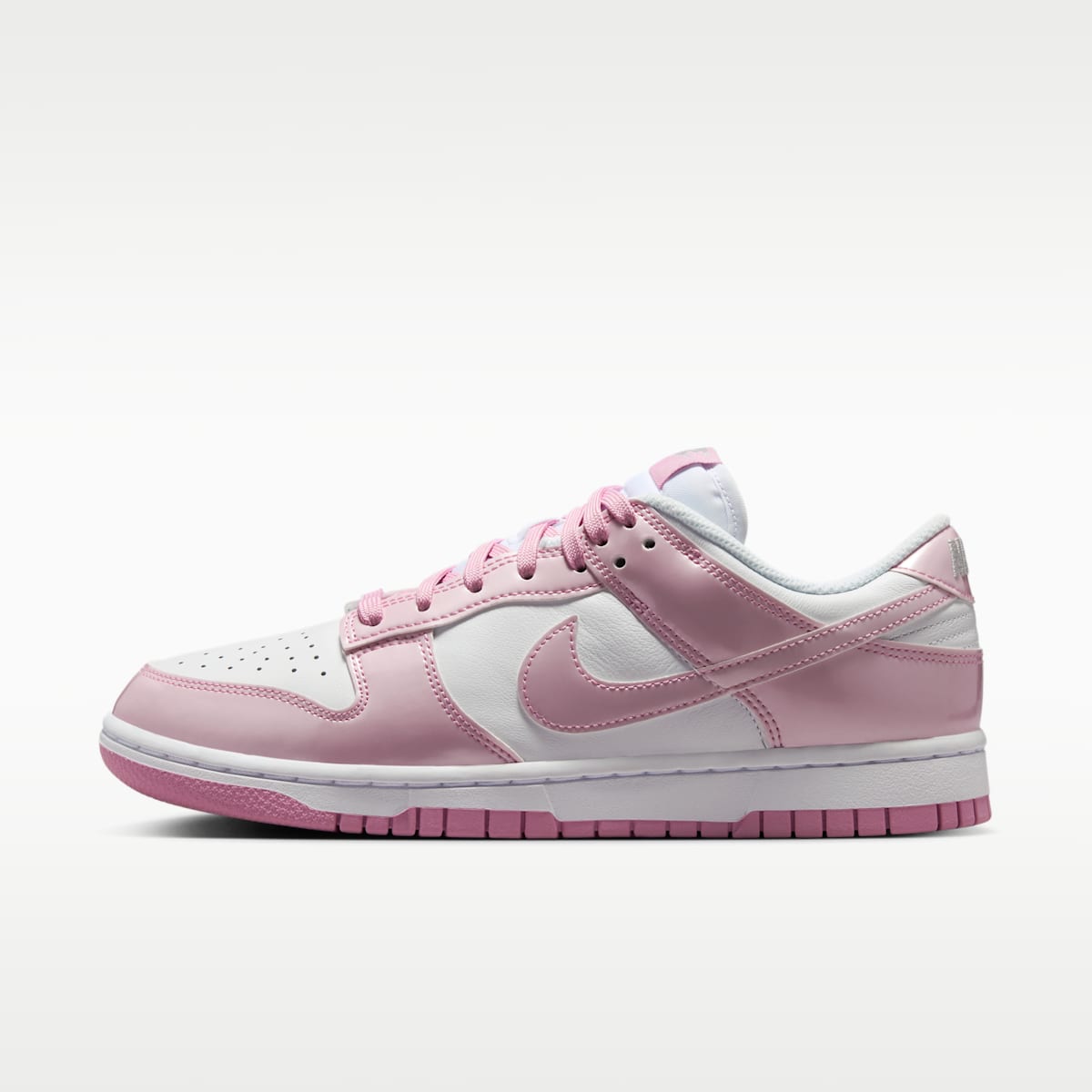 Nike Dunk Low SE "Gloss" Women's Shoes - White/White/Metallic Silver/Pink Rise