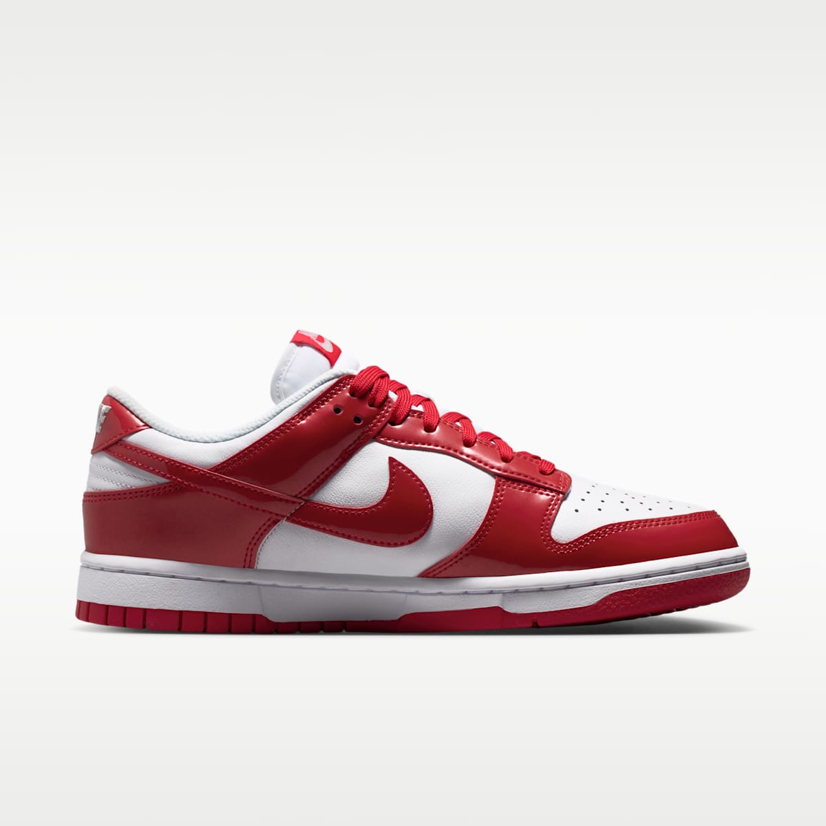 Nike Dunk Low SE "Gloss" Women's Shoes - White/White/Metallic Silver/University Red