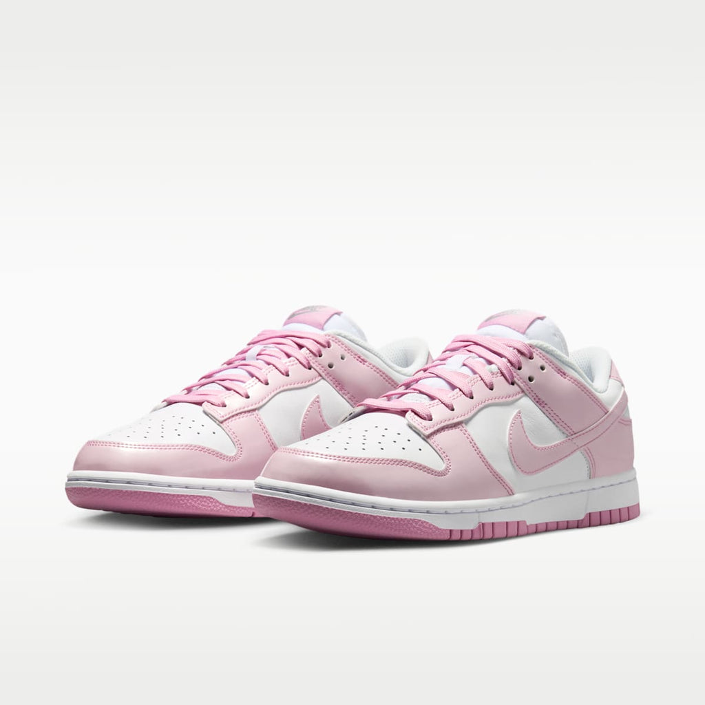 Nike Dunk Low SE "Gloss" Women's Shoes - White/White/Metallic Silver/Pink Rise