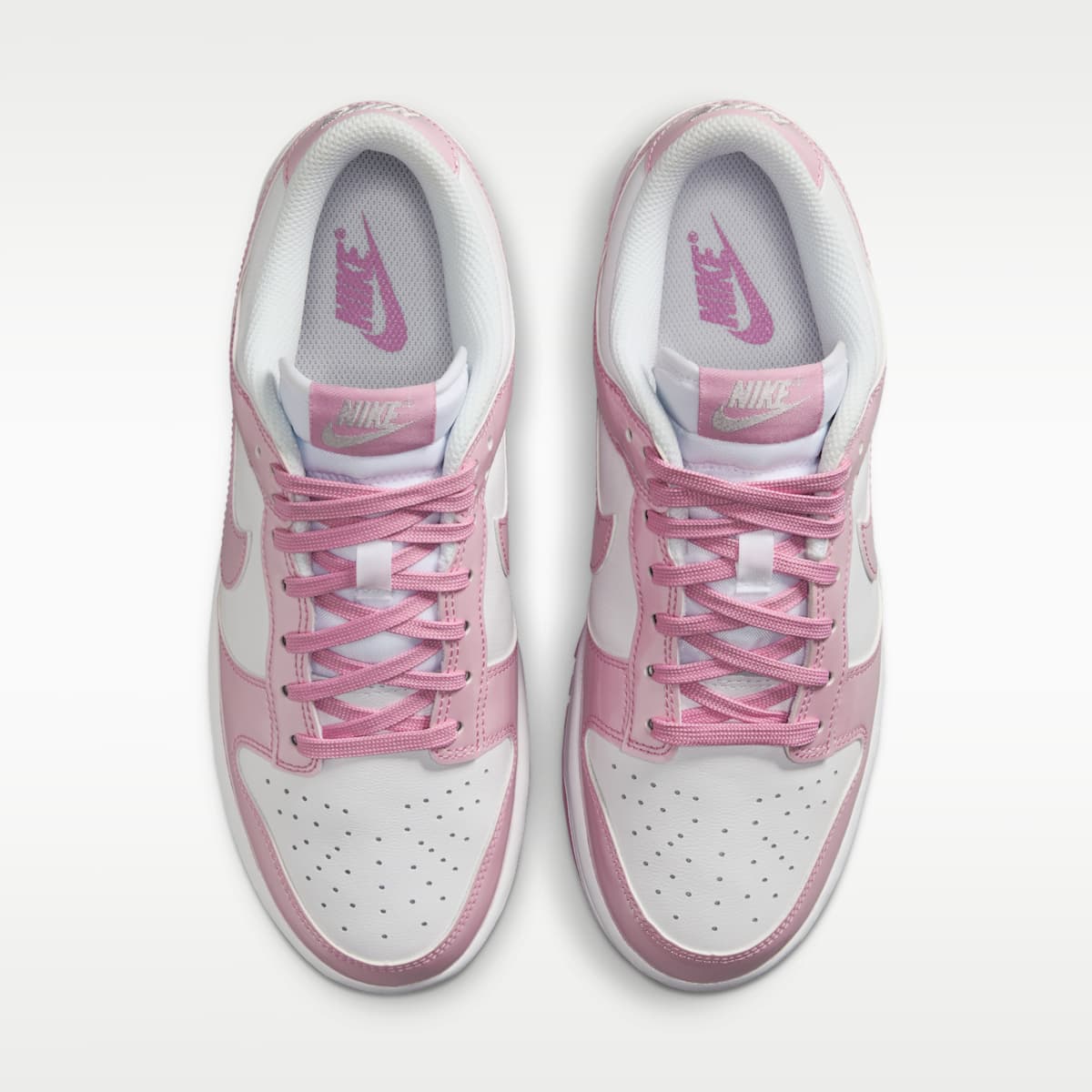 Nike Dunk Low SE "Gloss" Women's Shoes - White/White/Metallic Silver/Pink Rise