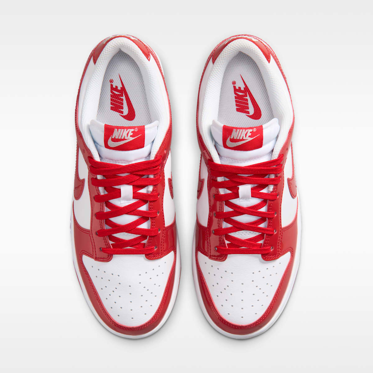 Nike Dunk Low SE "Gloss" Women's Shoes - White/White/Metallic Silver/University Red