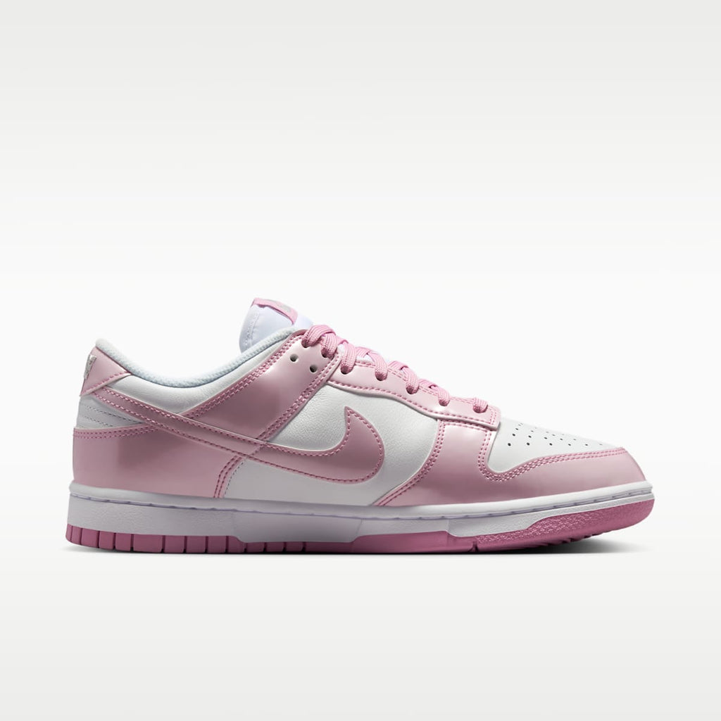 Nike Dunk Low SE "Gloss" Women's Shoes - White/White/Metallic Silver/Pink Rise