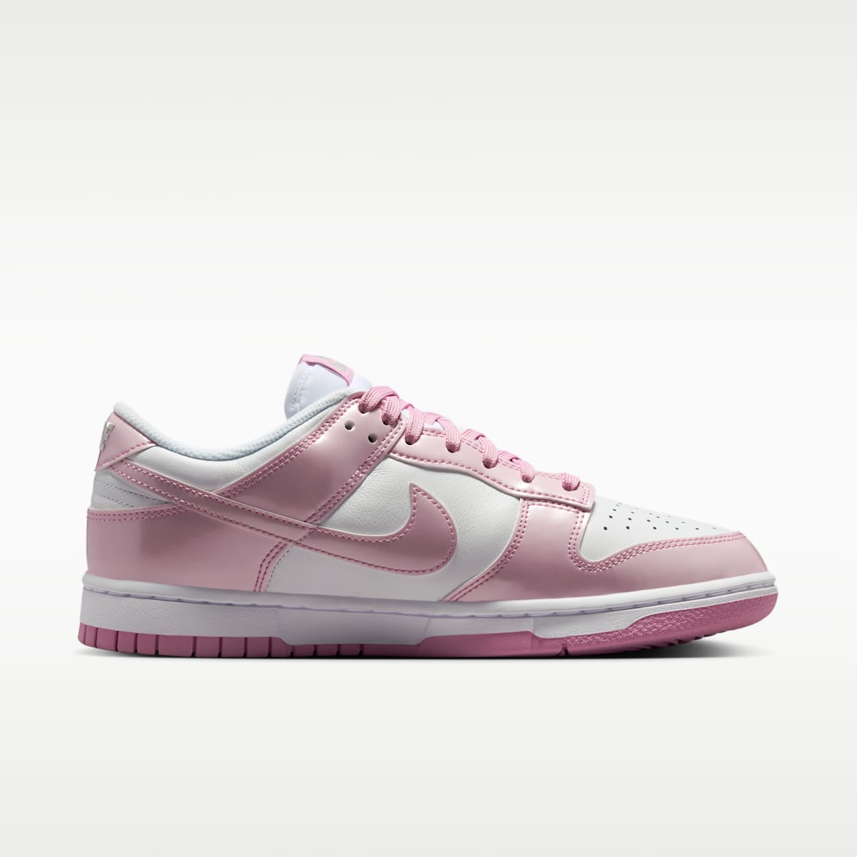 Nike Dunk Low SE "Gloss" Women's Shoes - White/White/Metallic Silver/Pink Rise