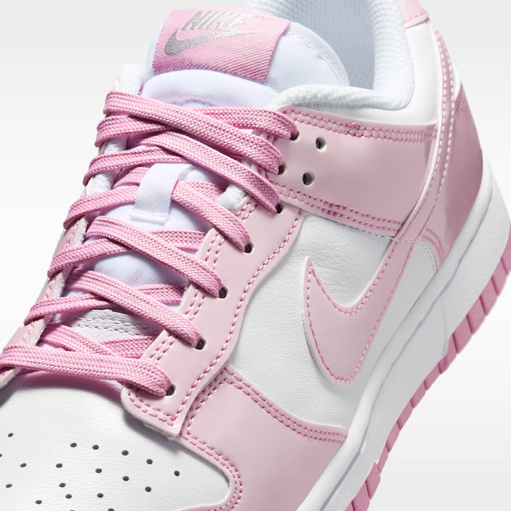 Nike Dunk Low SE "Gloss" Women's Shoes - White/White/Metallic Silver/Pink Rise