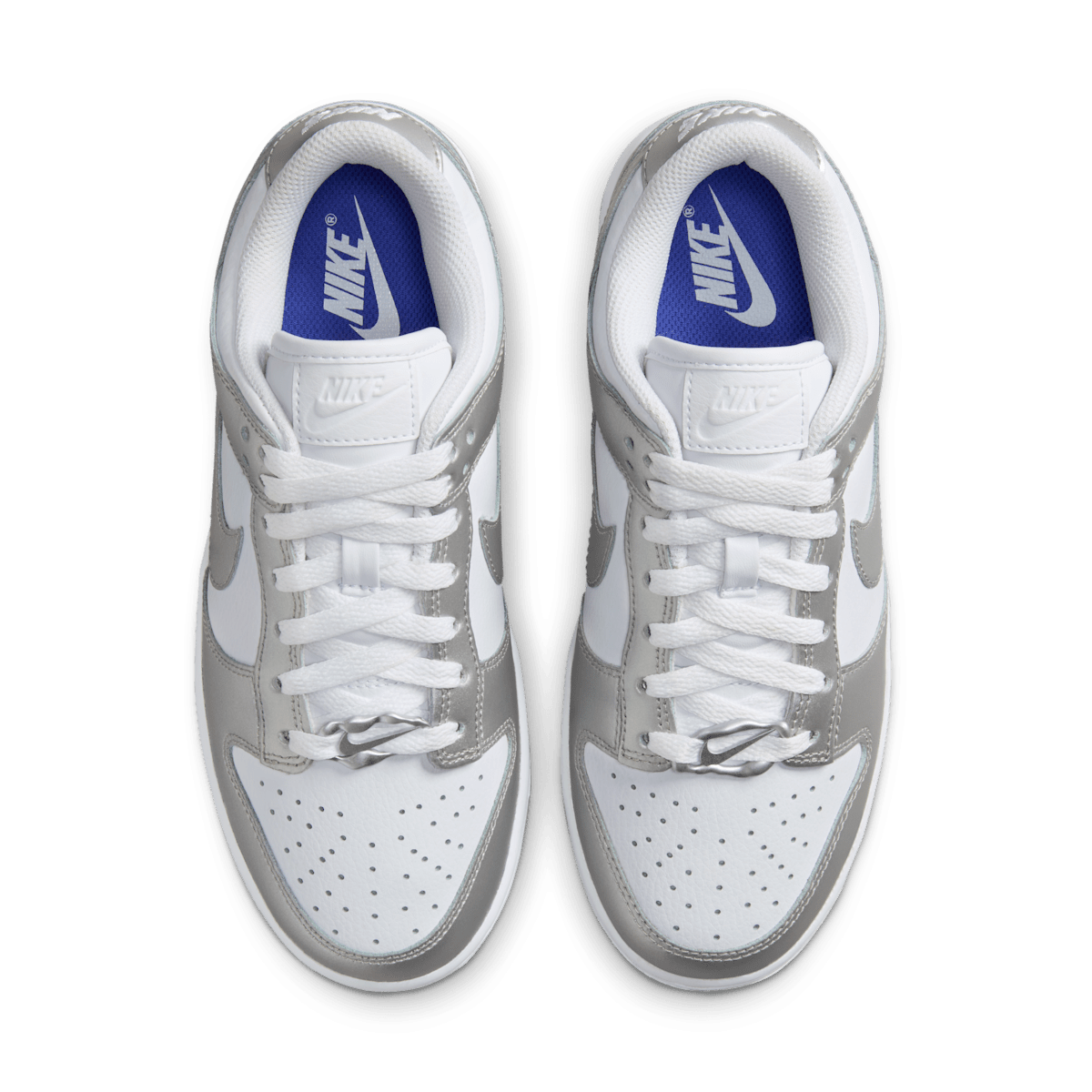 Nike Dunk Low Women's Shoes - White/Blue Joy/Metallic Silver