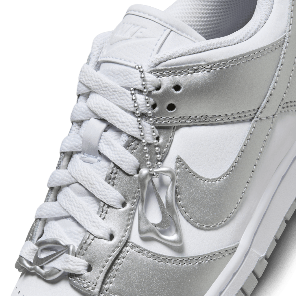 Nike Dunk Low Women's Shoes - White/Blue Joy/Metallic Silver