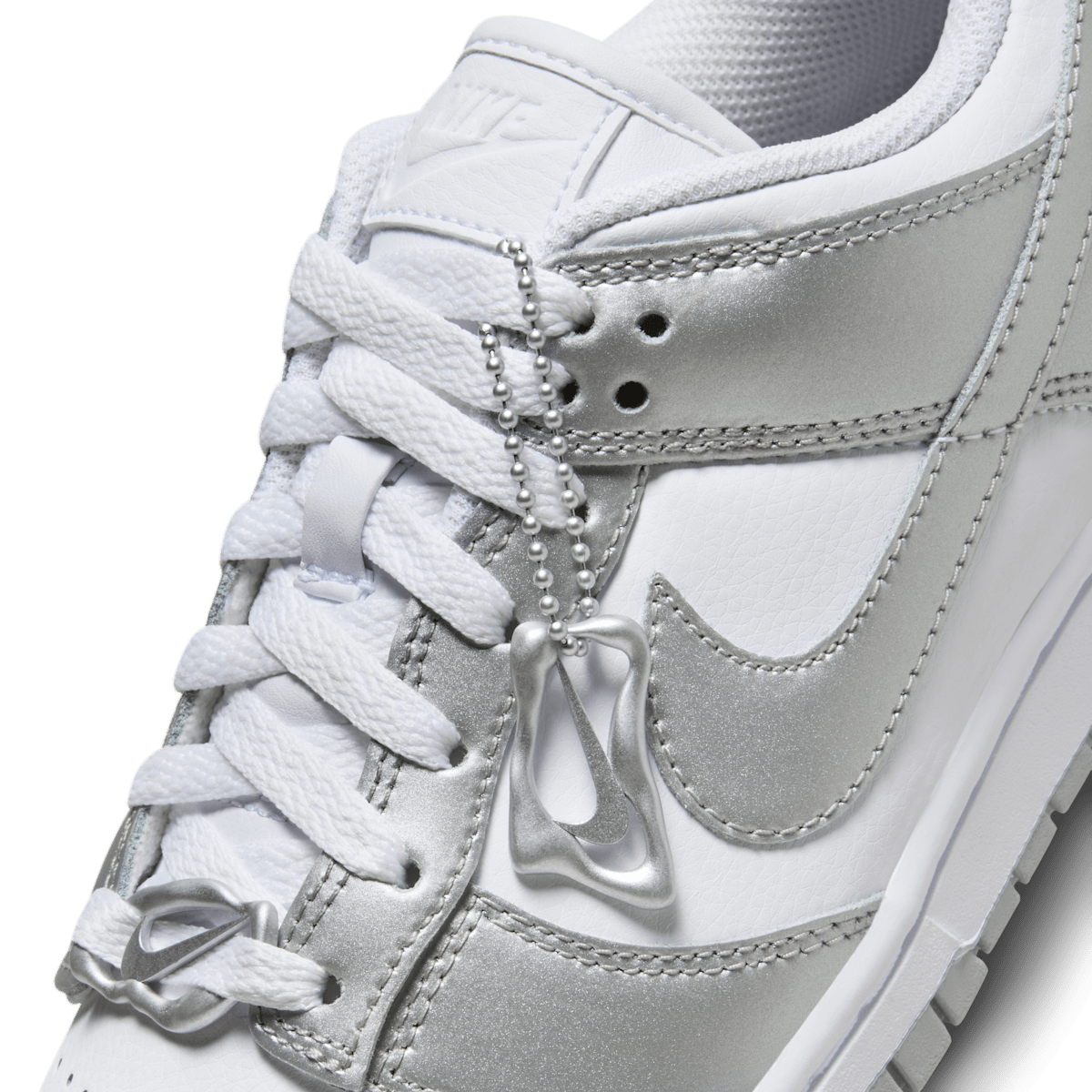 Nike Dunk Low Women's Shoes - White/Blue Joy/Metallic Silver