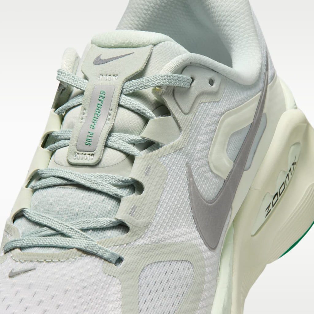 Nike Structure Plus Women's Road Running Shoes - Light Silver/Coconut Milk/Barely Green/Metallic Silver
