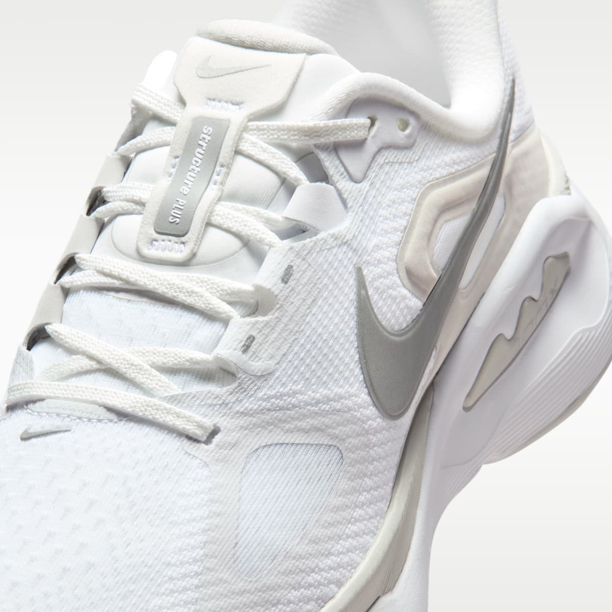 Nike Structure Plus Women's Road Running Shoes - White/Photon Dust/Metallic Silver