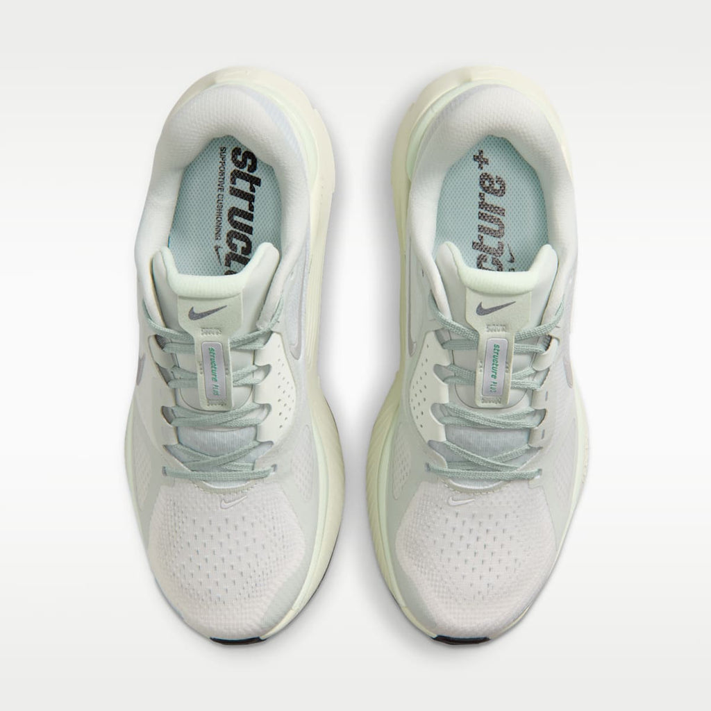 Nike Structure Plus Women's Road Running Shoes - Light Silver/Coconut Milk/Barely Green/Metallic Silver