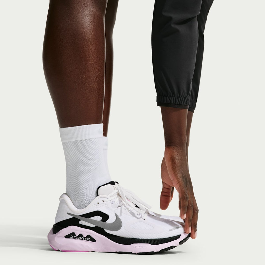 Nike Structure Plus Women's Road Running Shoes - White/Black/Bleached Lilac/Metallic Silver