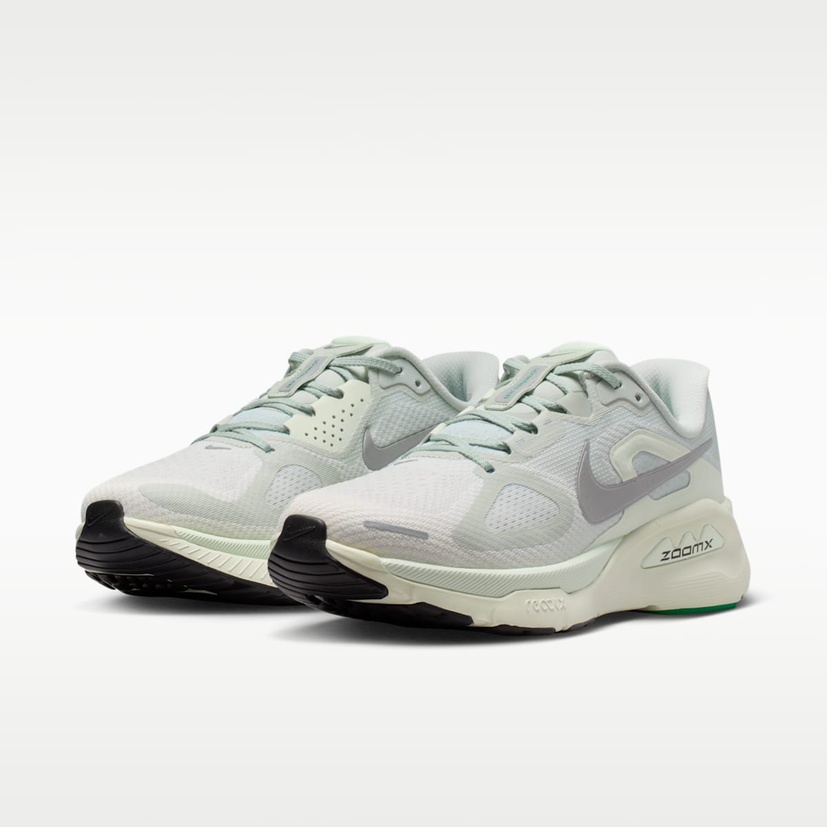 Nike Structure Plus Women's Road Running Shoes - Light Silver/Coconut Milk/Barely Green/Metallic Silver