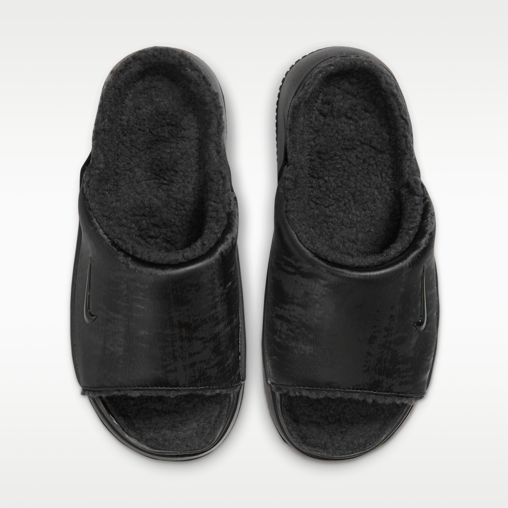 Nike Calm Elevation SE Faux Fur Women's Slides - Black/Black