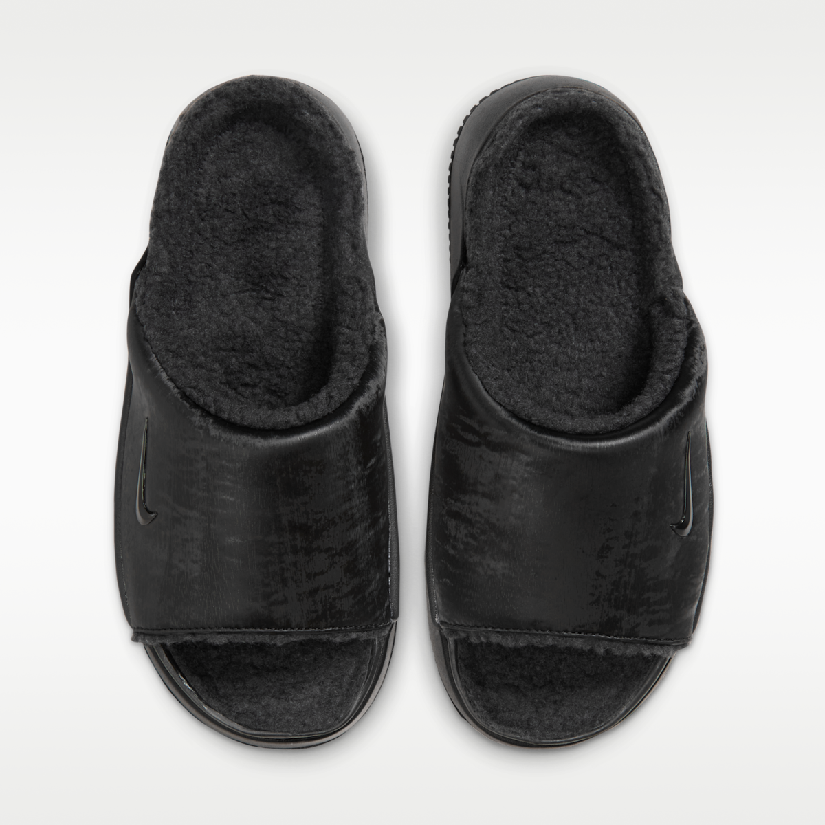 Nike Calm Elevation SE Faux Fur Women's Slides - Black/Black