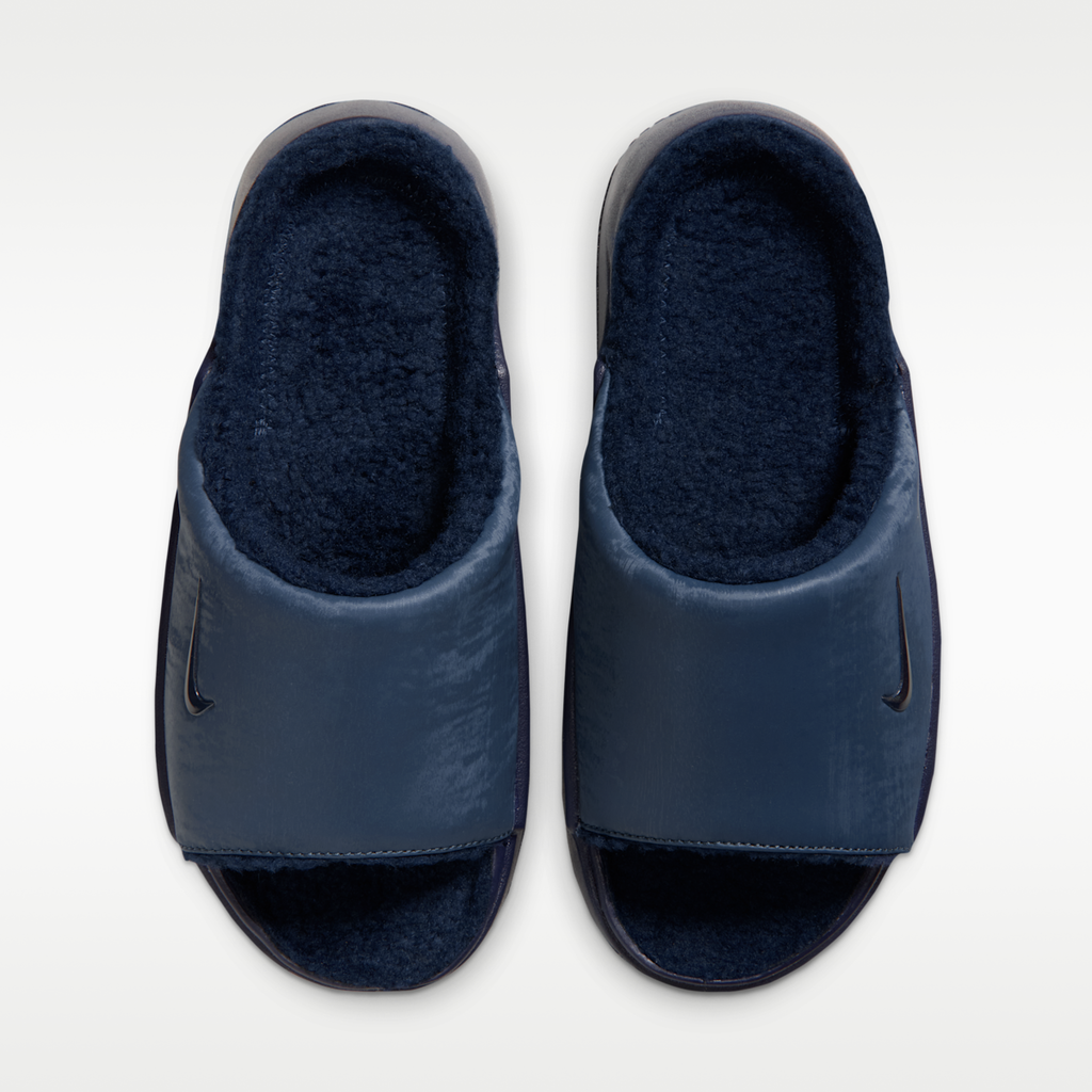 Nike Calm Elevation SE Faux Fur Women's Slides - New Slate/Blue Eclipse/New Slate