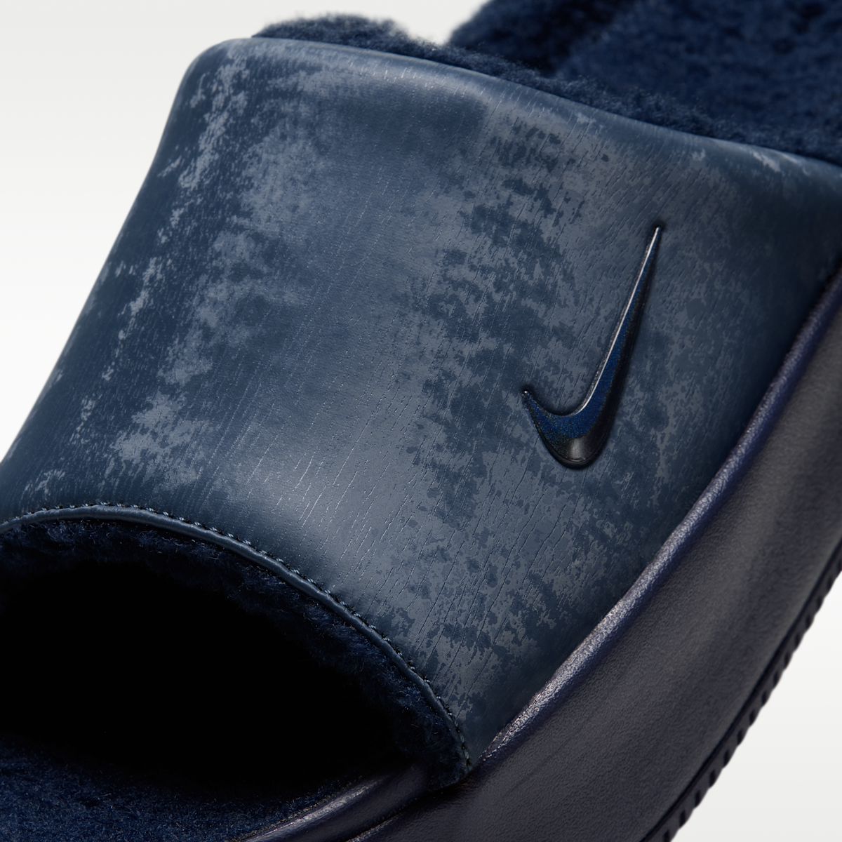 Nike Calm Elevation SE Faux Fur Women's Slides - New Slate/Blue Eclipse/New Slate