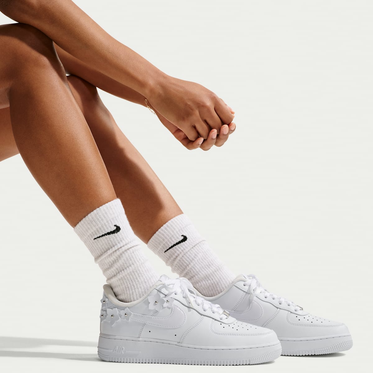 Nike Air Force 1 '07 "Florette" Women's Shoes - White/Wolf Grey/Metallic Silver/White