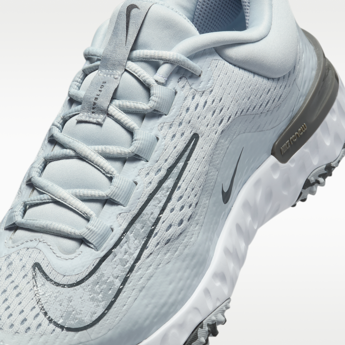 Nike Alpha Huarache Elite 4 Turf Women's Softball Shoes - Pure Platinum/Iron Grey/White/Wolf Grey