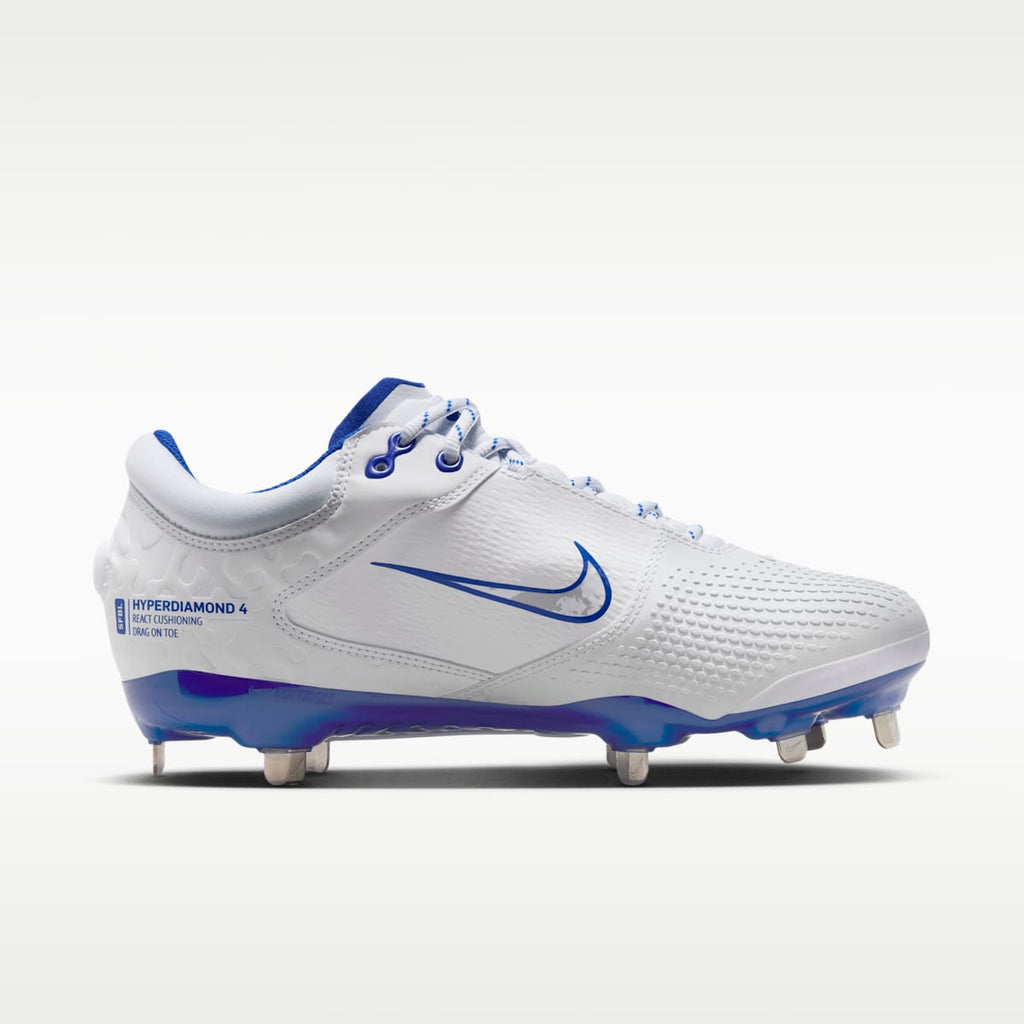 Nike Hyperdiamond 4 Elite Women's Softball Cleats - White/Pure Platinum/Hyper Royal