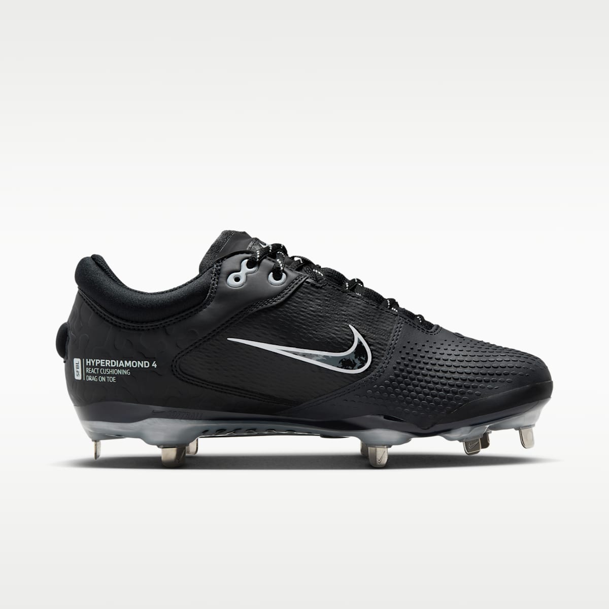 Nike Hyperdiamond 4 Elite Women's Softball Cleats - Black/Iron Grey/Pure Platinum