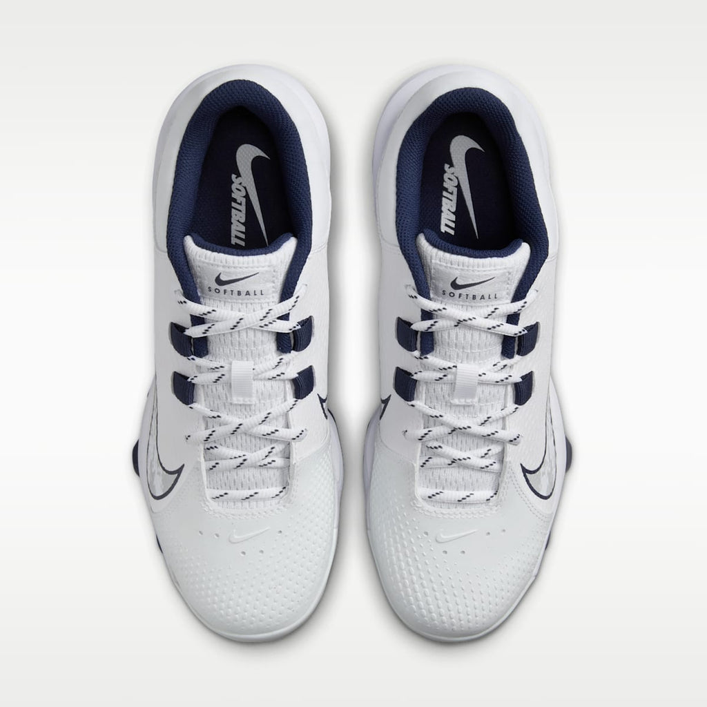 Nike Hyperdiamond 4 Pro MCS Women's Softball Cleats - White/Pure Platinum/Midnight Navy