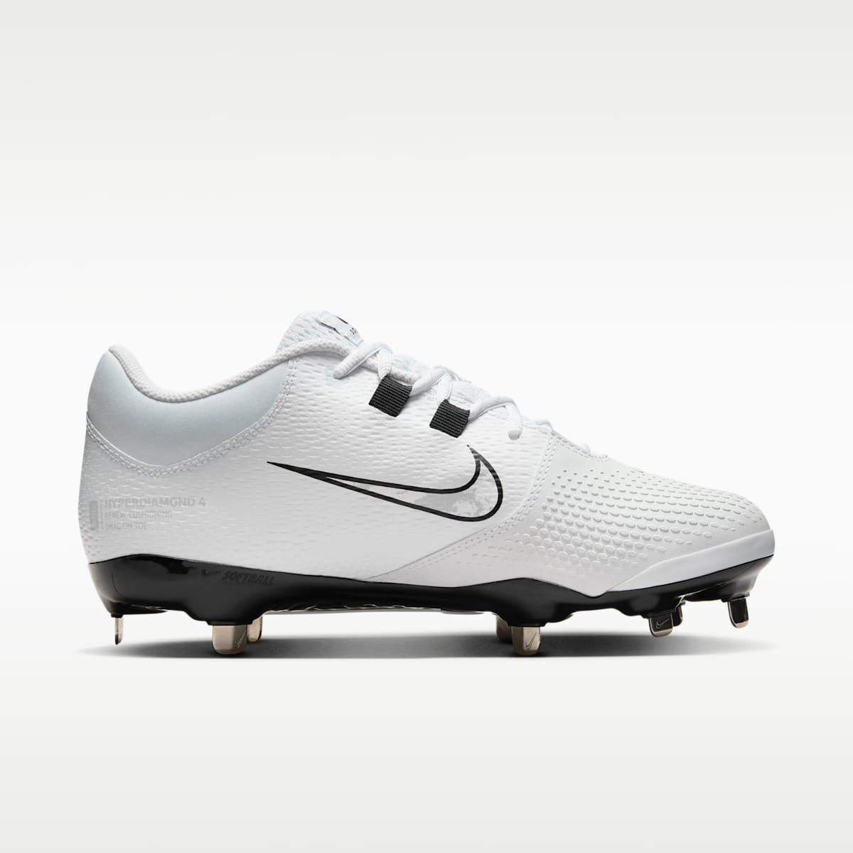 Nike Hyperdiamond 4 Pro Women's Softball Cleats - White/Black/Wolf Grey