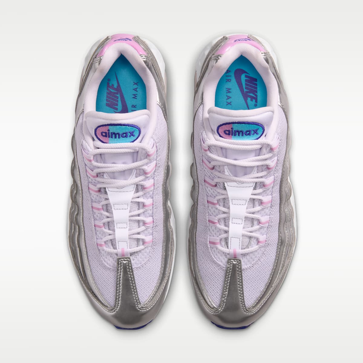 Nike Air Max 95 Big Bubble "WNBA All-Star Weekend" Women's Shoes - Chrome/Barely Grape/Light Magenta/Lagoon Pulse - Image 4