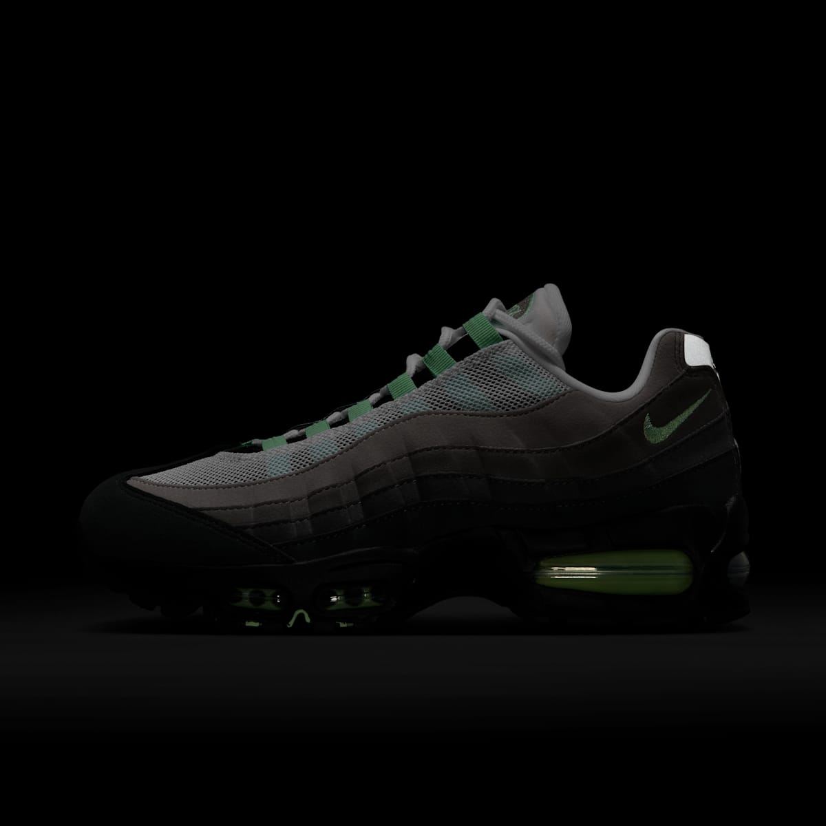 Nike Air Max 95 Big Bubble Women's Shoes - Black/White/Medium Grey/Fresh Mint - Image 9