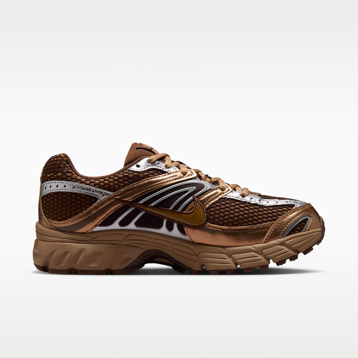 Nike Air Max Moto 2K Women's Shoes with Reflective Accents - Light British Tan/Cacao Wow/Metallic Silver/Dark Driftwood