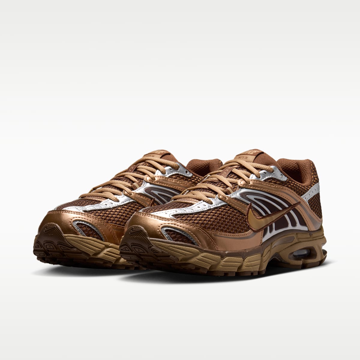 Nike Air Max Moto 2K Women's Shoes with Reflective Accents - Light British Tan/Cacao Wow/Metallic Silver/Dark Driftwood