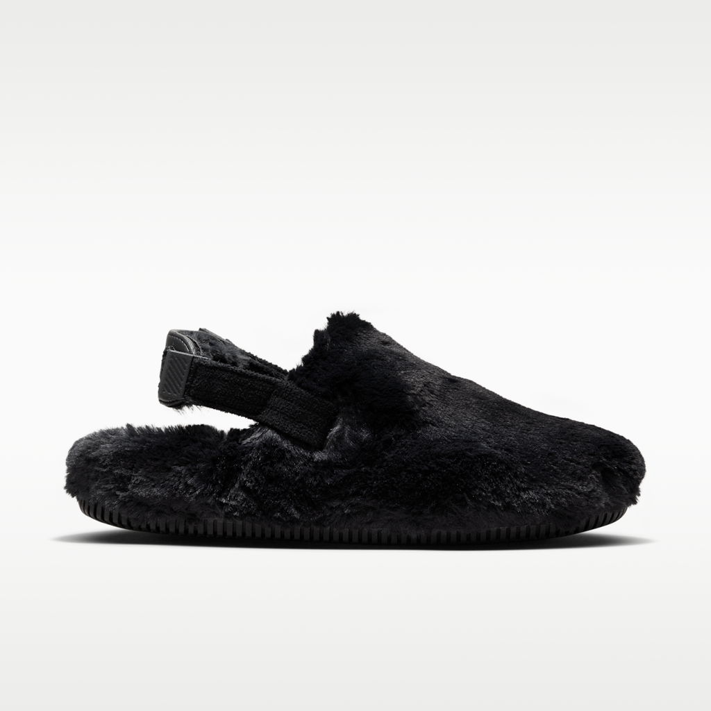Nike Calm SE Faux Fur Women's Mules - Black/Black
