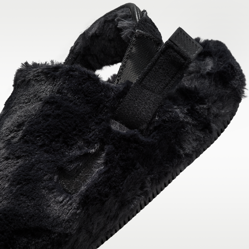 Nike Calm SE Faux Fur Women's Mules - Black/Black