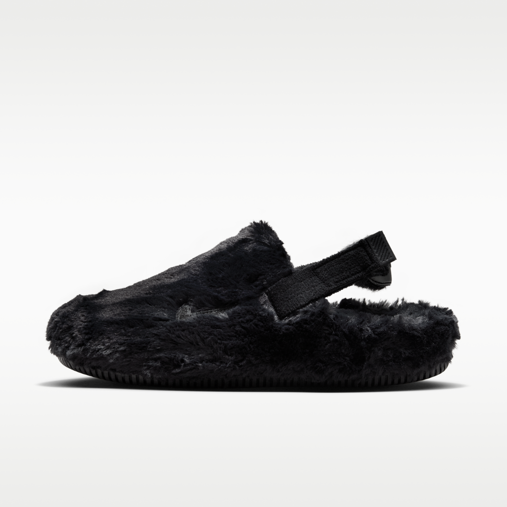 Nike Calm SE Faux Fur Women's Mules - Black/Black