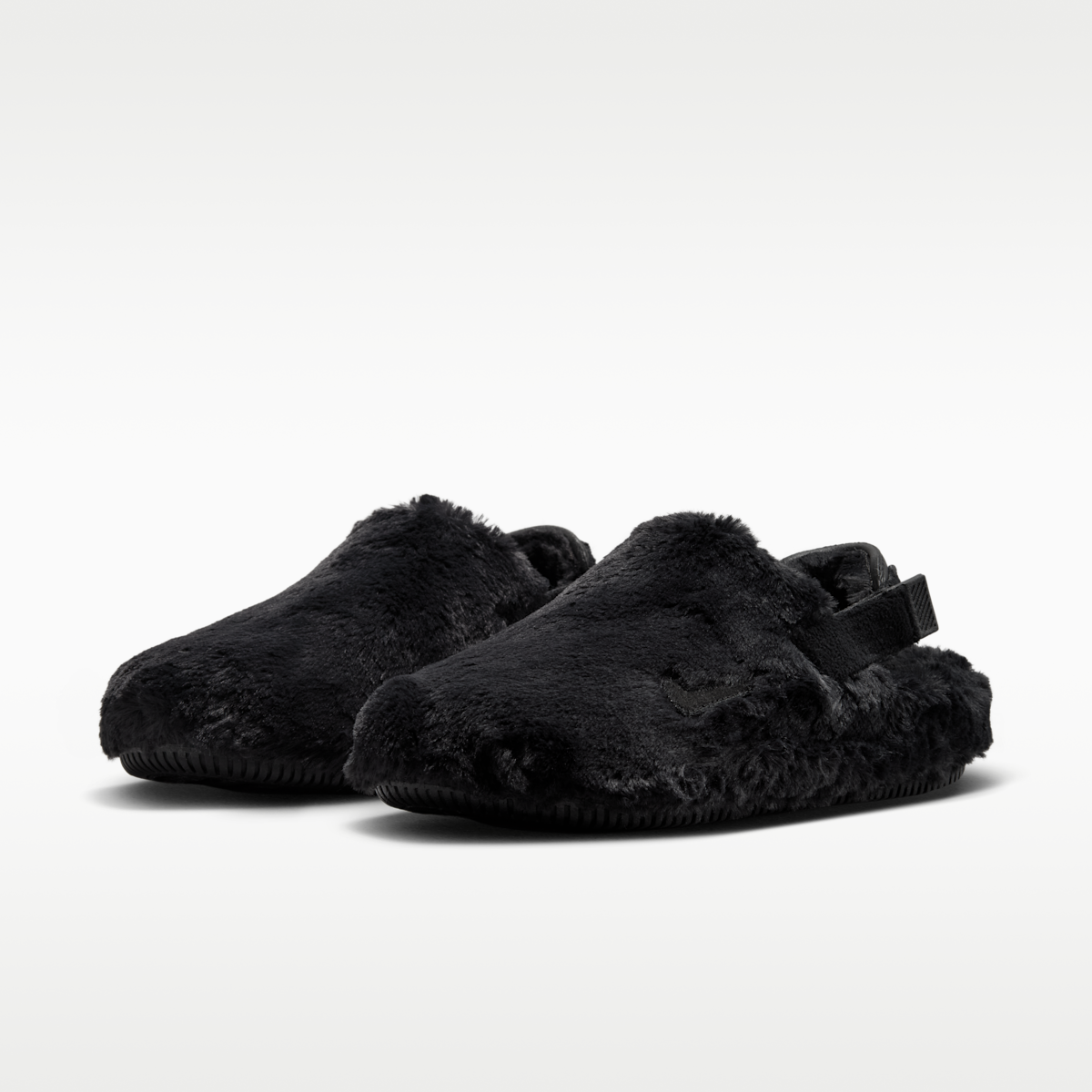 Nike Calm SE Faux Fur Women's Mules - Black/Black