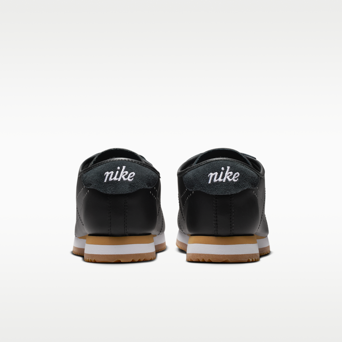 Nike Cortez Leather Women's Shoes - Black/Gum Light Brown/White