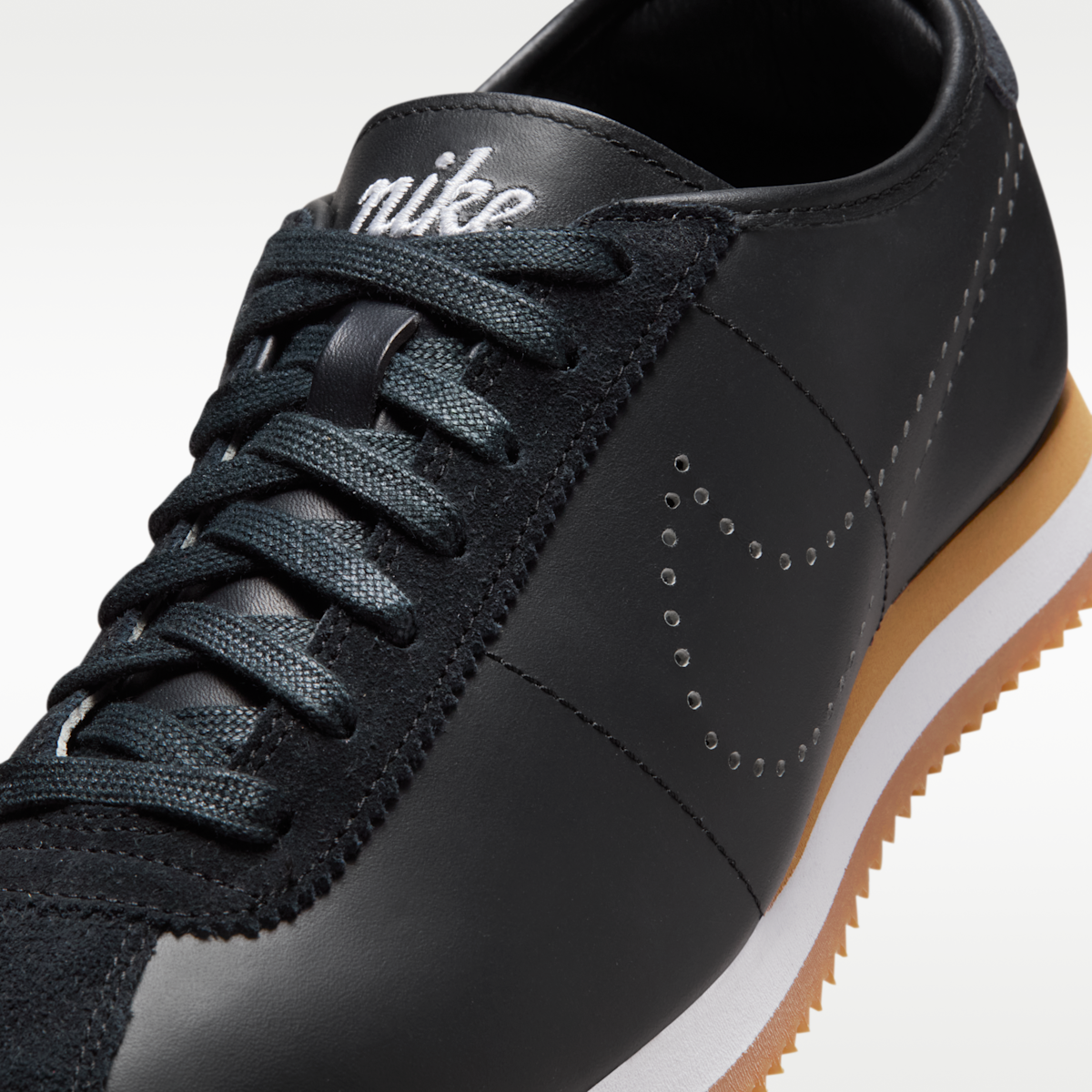 Nike Cortez Leather Women's Shoes - Black/Gum Light Brown/White
