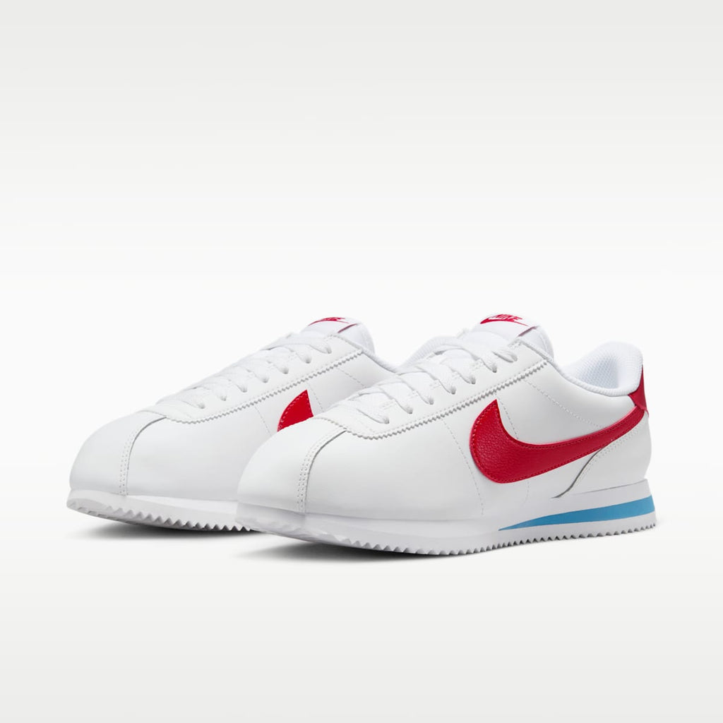 Nike Cortez Leather Women's Shoes - White/Varsity Blue/Varsity Red