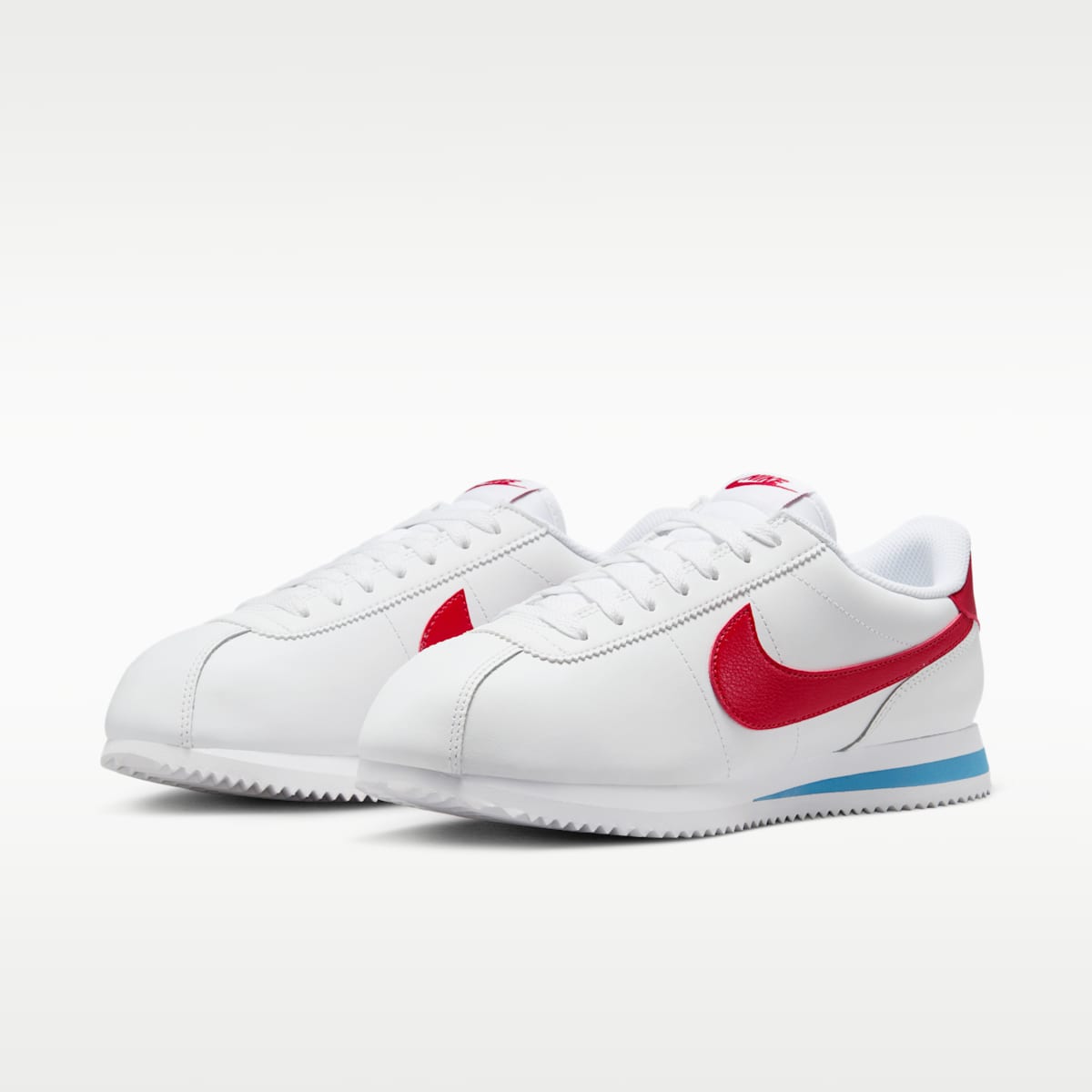 Nike Cortez Leather Women's Shoes - White/Varsity Blue/Varsity Red