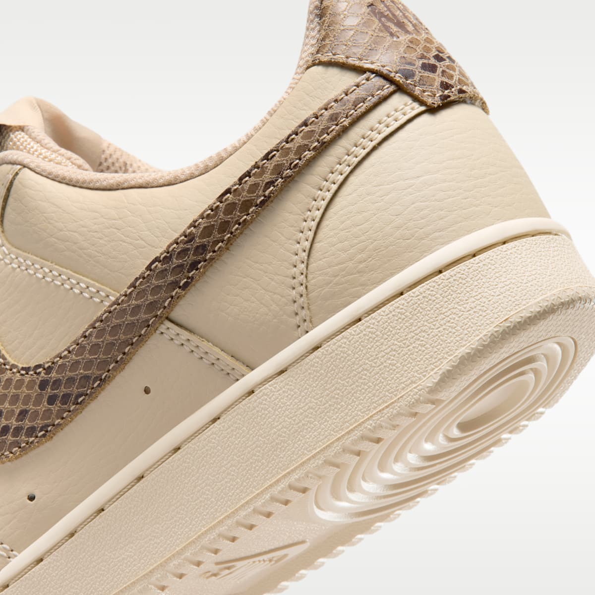 Nike Court Vision Low Premium Women's Shoes - Sanddrift/Black/Light Chocolate/British Khaki