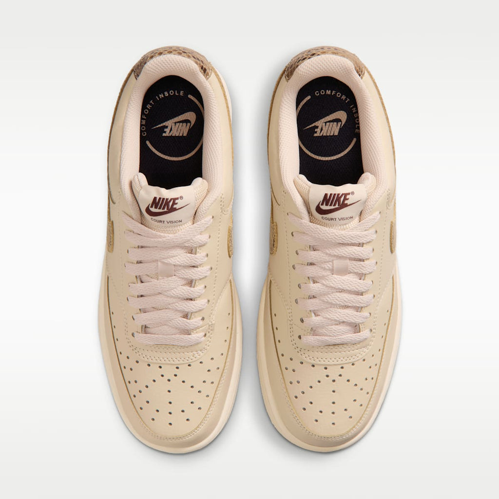 Nike Court Vision Low Premium Women's Shoes - Sanddrift/Black/Light Chocolate/British Khaki