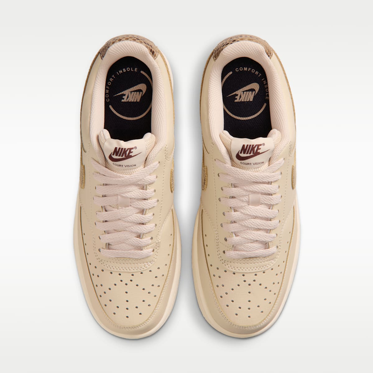 Nike Court Vision Low Premium Women's Shoes - Sanddrift/Black/Light Chocolate/British Khaki