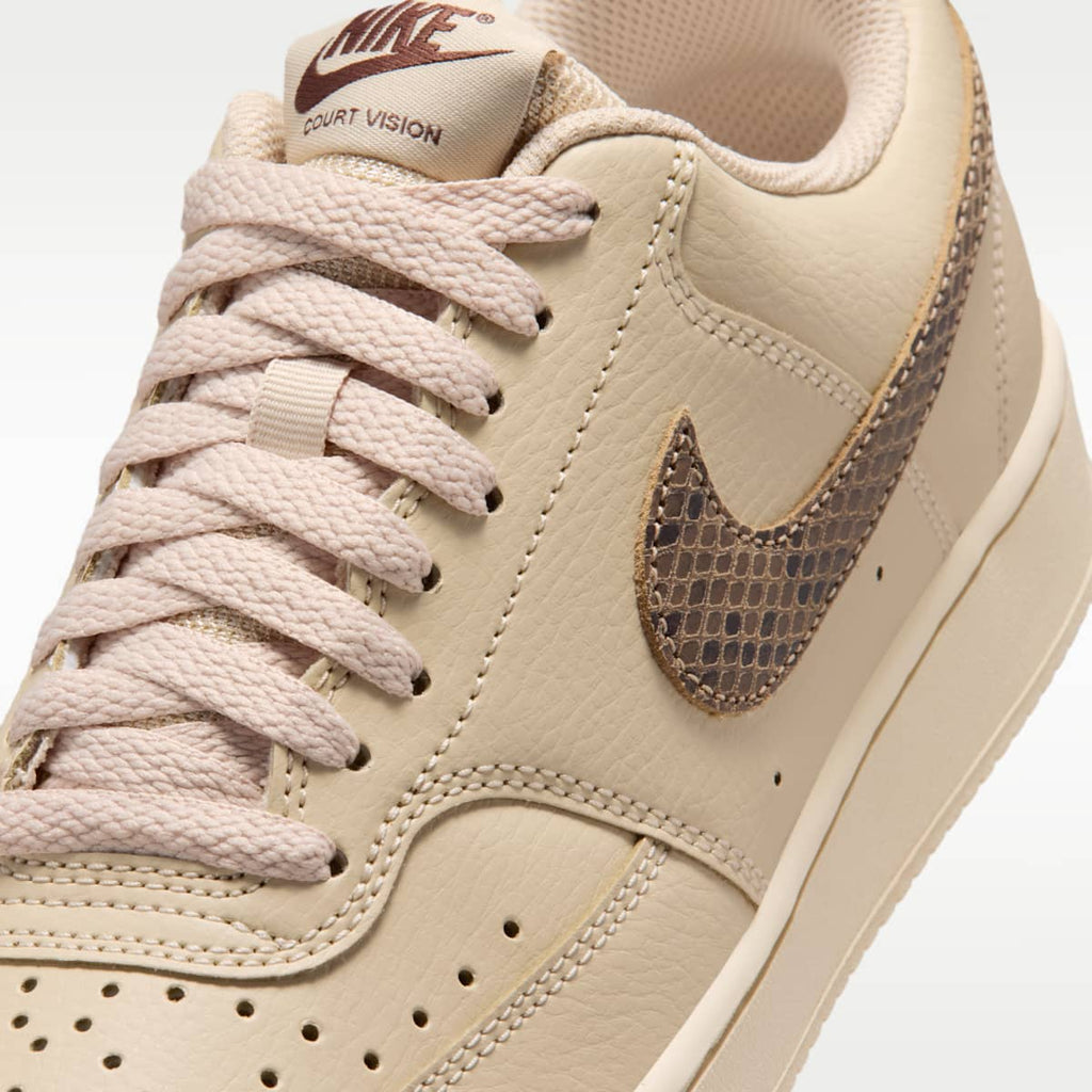 Nike Court Vision Low Premium Women's Shoes - Sanddrift/Black/Light Chocolate/British Khaki