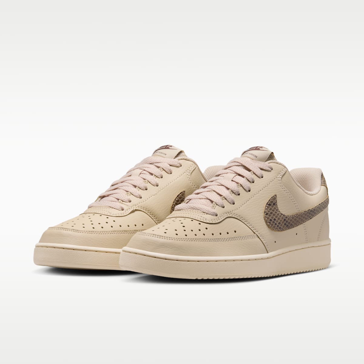 Nike Court Vision Low Premium Women's Shoes - Sanddrift/Black/Light Chocolate/British Khaki