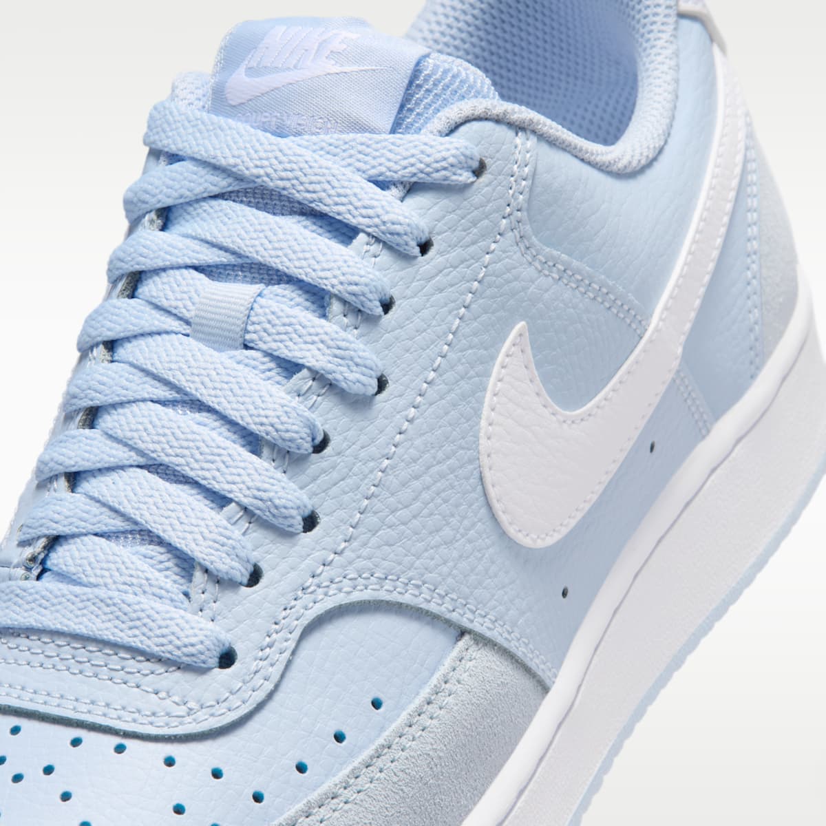 Nike Court Vision Low Suede Women's Shoes - Hydrogen Blue/White