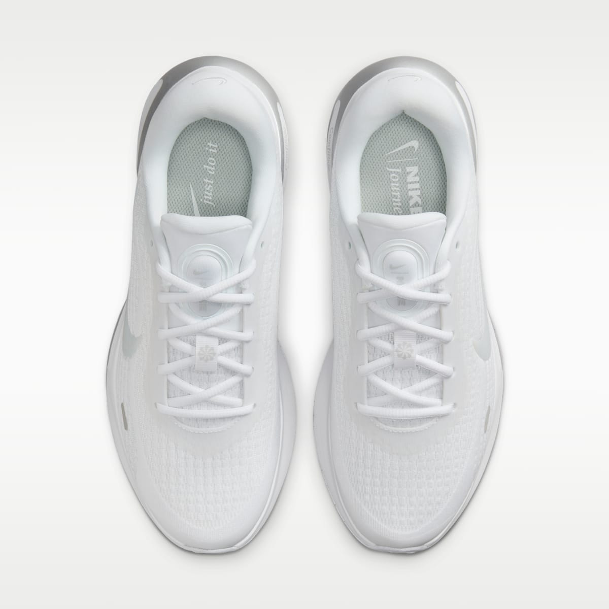 Nike Journey Run Women's Road Running Shoes - White/Pure Platinum/Metallic Silver/White