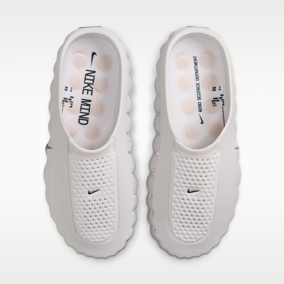 Nike Mind 001 Women's Pregame Mules - Summit White/Phantom/Light Orewood Brown/Metallic Silver
