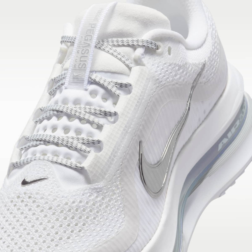 Nike Pegasus Premium Women's Road Running Shoes - White/Metallic Silver/Metallic Silver