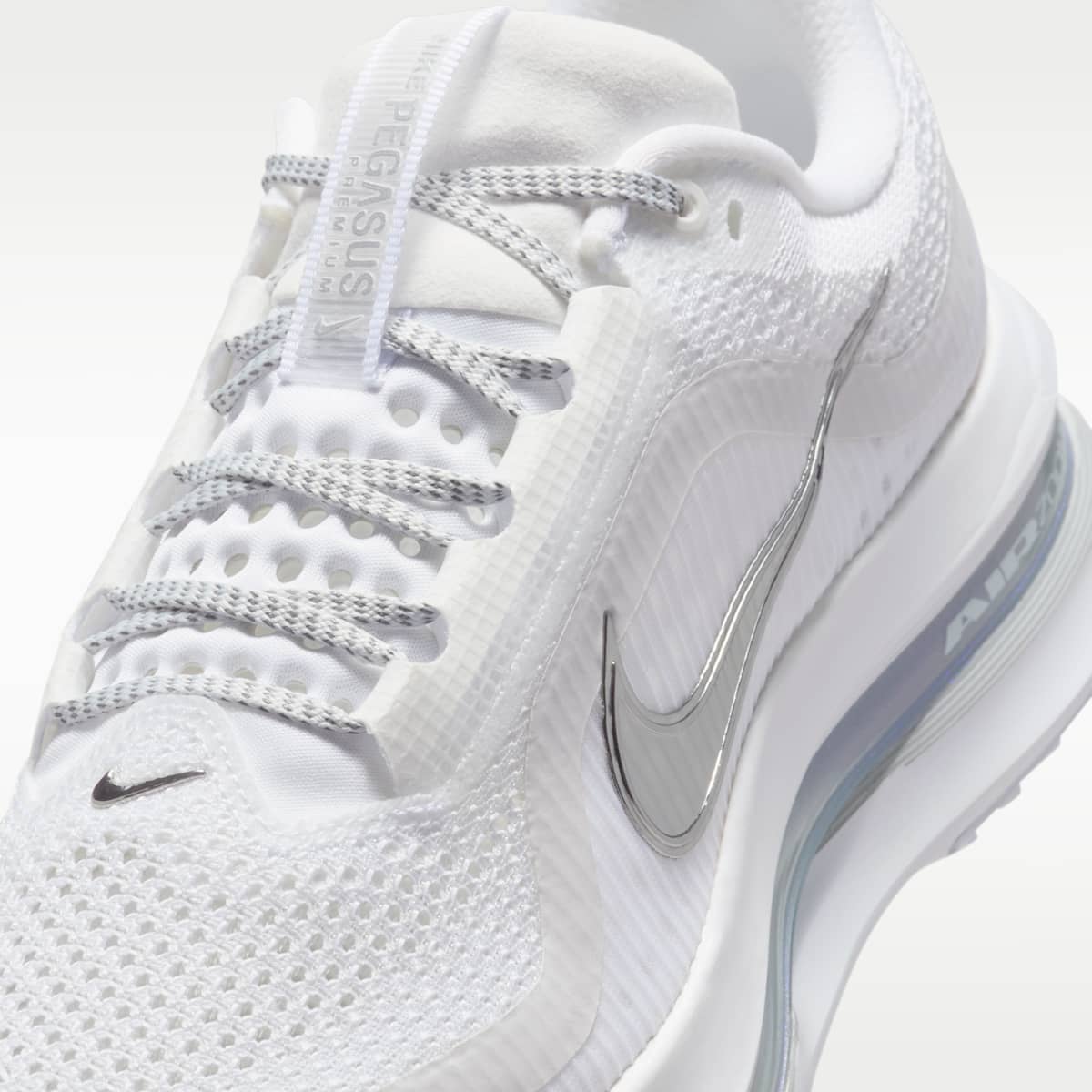 Nike Pegasus Premium Women's Road Running Shoes - White/Metallic Silver/Metallic Silver